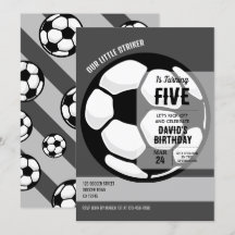 Cool Modern Little Striker Soccer Birthday