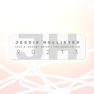 Cool Modern Monogram Light Greys Return Address