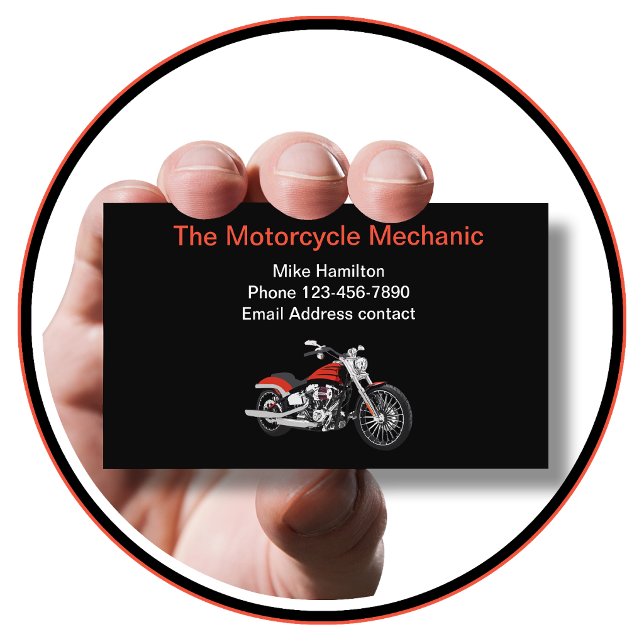 Cool Modern Motorcycle Mechanic  Business Card (Creator Uploaded)