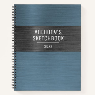Cool Modern Navy Blue Sketchbook Notebook