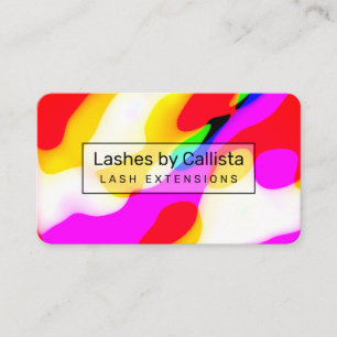 Cool Modern Neon Liquid Geometric Pattern Business Card