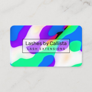 Cool Modern Neon Liquid Geometric Pattern Business Card