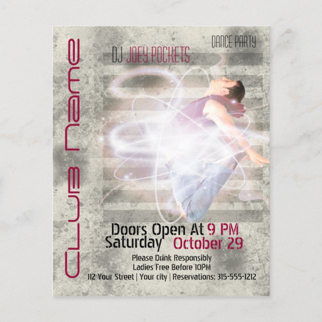 Cool Modern Nightclub Dance Club Business Flyer (Front)