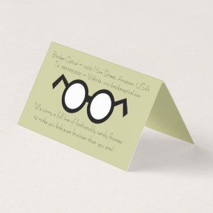 Cool Modern Optometrist Nerdy Round Black Glasses  Business Card