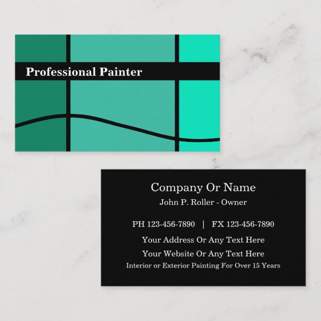 Cool Modern Painter Business Cards (Front/Back)