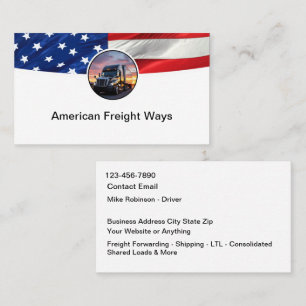 Cool Modern Patriotic Trucking Service Business Card