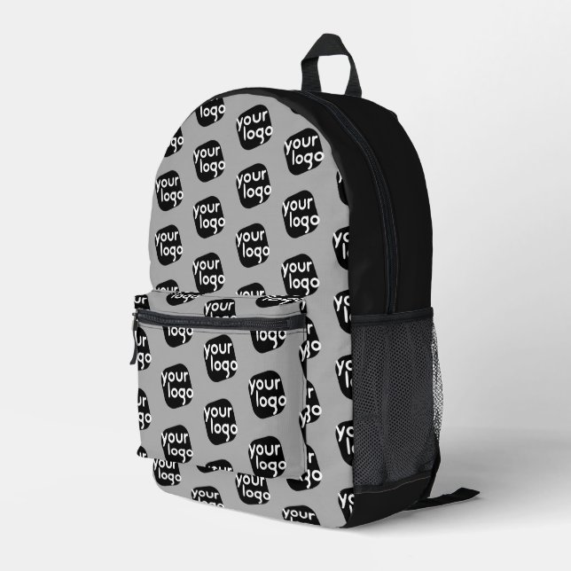 Cool Modern Pattern Plain Light Grey Add Your Logo Printed Backpack (Back Corner Right)