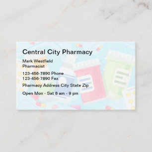 Cool Modern Pharmacy Pharmacist Business Cards