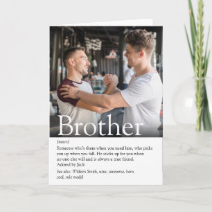 Cool Modern Photo Best Ever Brother Definition Card