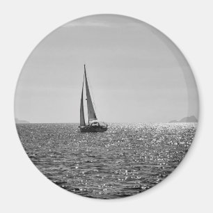 Cool modern photo of sail boat in summer magnet