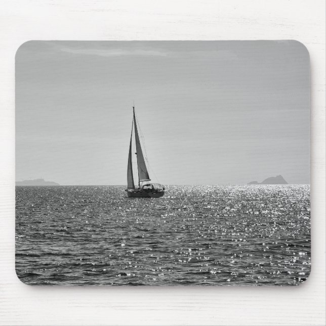 Cool modern photo of sail boat in summer mouse mat (Front)