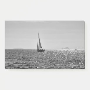 Cool modern photo of sail boat in summer post-it notes