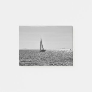 Cool modern photo of sail boat in summer post-it notes