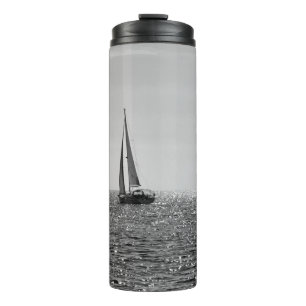 Cool modern photo of sail boat in summer thermal tumbler