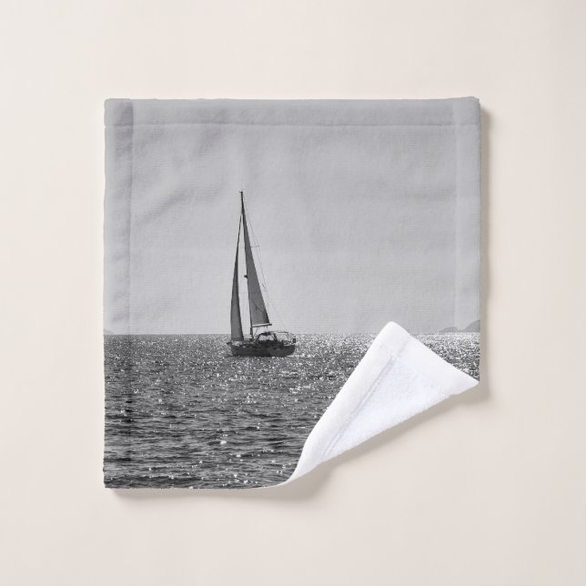 Cool modern photo of sail boat in summer wash cloth (Wash Cloth)