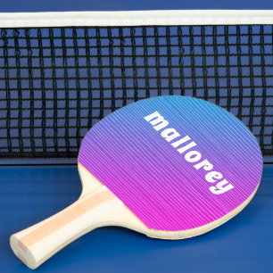 Cool Modern Pink Blue Personalised Ping Pong Paddle