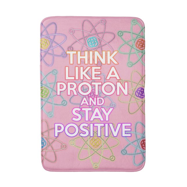 Cool Modern Positive Science Quote Girly Pink Bath Mat (Front Vertical)
