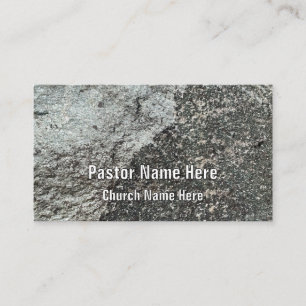 Cool Modern Rock Granite Christian Church Pastor Business Card