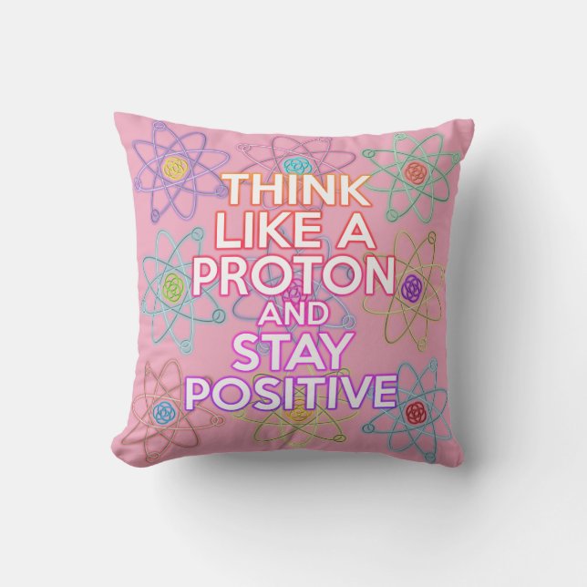 Cool Modern Science Positive Quote Girly Pink Cushion (Front)