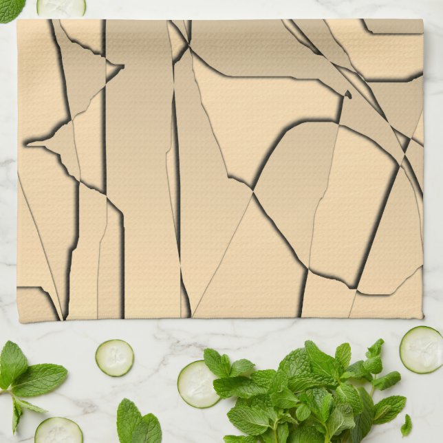 Cool Modern Shattered Gold Tea Towel (Folded)