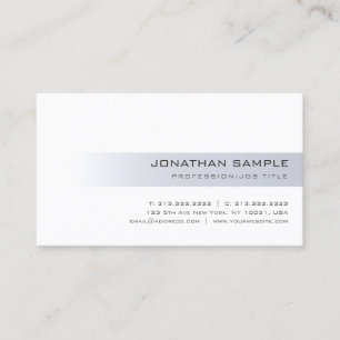 Cool Modern Silver Sleek Professional Elegant Top Business Card