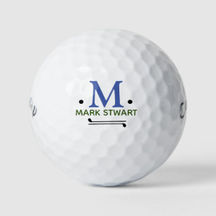 Cool Modern Simple Monogram Golf Balls