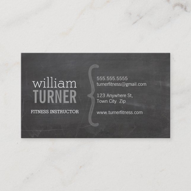 COOL MODERN simple text minimal trendy chalkboard Business Card (Front)