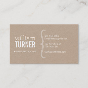 COOL MODERN simple text minimal trendy eco kraft Business Card