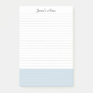 Cool Modern Simple White Light Blue Lined  Post-it Notes