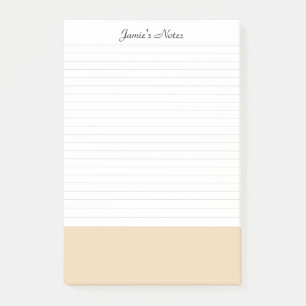 Cool Modern Simple White Pastel Orange Lined Post-it Notes