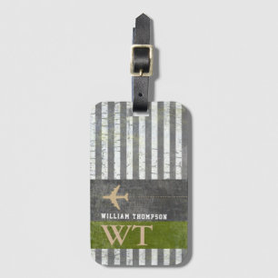cool & modern striped luggage tag