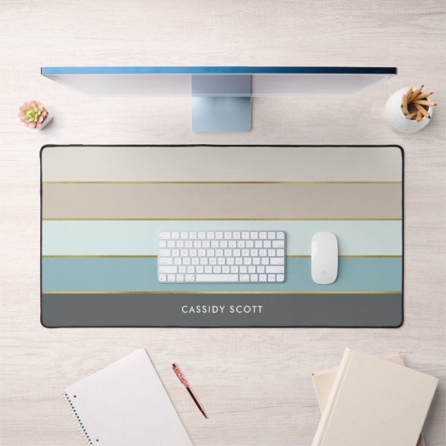 Cool Modern Stripes Personalised  Desk Mat (Office 1)