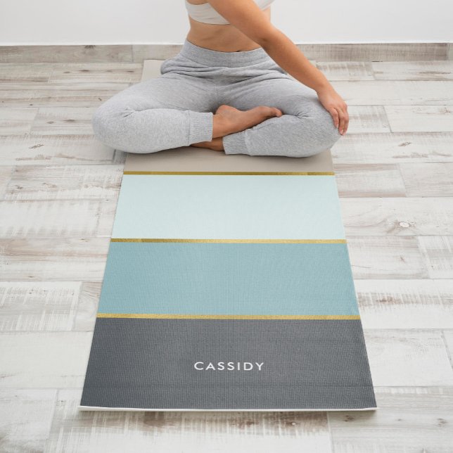Cool Modern Stripes Personalised  Yoga Mat (Creator Uploaded)