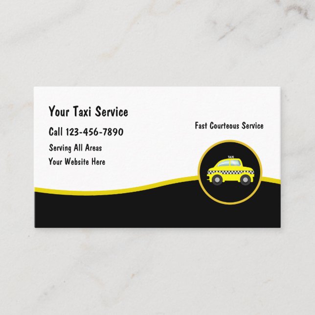 Cool modern Taxicab Driver Business Cards (Front)