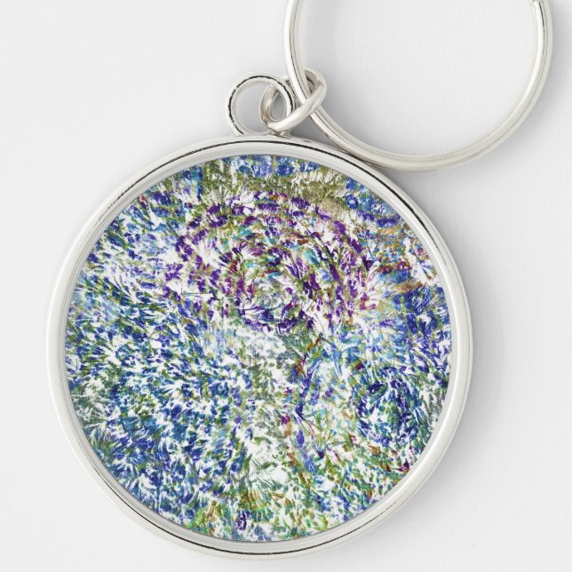 Cool, modern, trendy colourful abstract background key ring (Front)