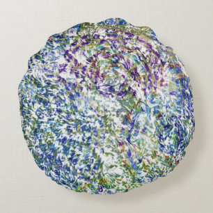 Cool, modern, trendy colourful abstract background round cushion