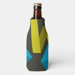 Cool, modern, trendy geometric ways flowing bottle cooler