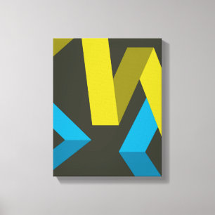 Cool, modern, trendy geometric ways flowing canvas print