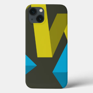 Cool, modern, trendy geometric ways flowing iPhone 13 case