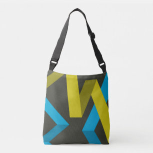 Cool, modern, trendy geometric ways flowing crossbody bag
