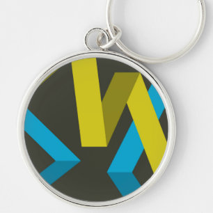 Cool, modern, trendy geometric ways flowing key ring