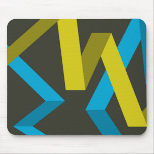 Cool, modern, trendy geometric ways flowing mouse mat