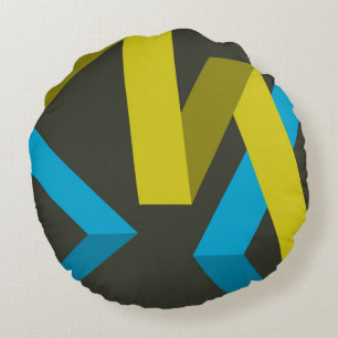 Cool, modern, trendy geometric ways flowing round cushion