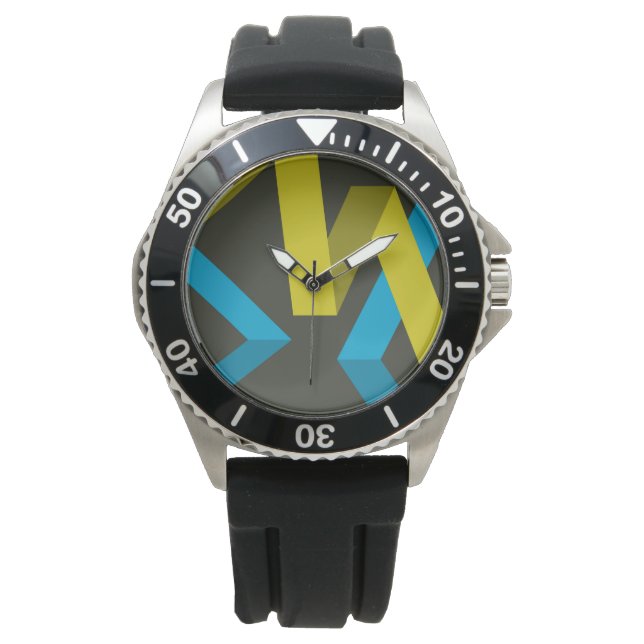 Cool, modern, trendy geometric ways flowing watch (Front)