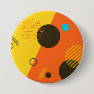 Cool, modern, trendy, urban Memphis illustration 7.5 Cm Round Badge