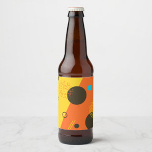 Cool, modern, trendy, urban Memphis illustration Beer Bottle Label