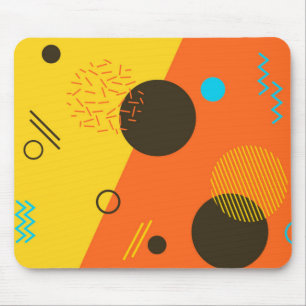 Cool, modern, trendy, urban Memphis illustration Mouse Mat