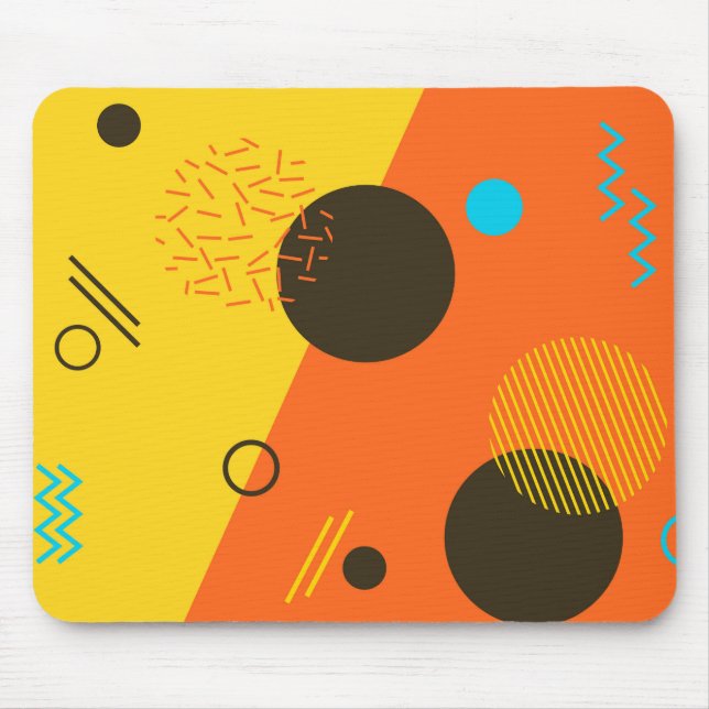 Cool, modern, trendy, urban Memphis illustration Mouse Mat (Front)