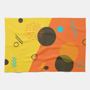 Cool, modern, trendy, urban Memphis illustration Tea Towel