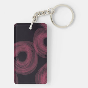 Cool, modern, trendy watercolor brush illustration key ring